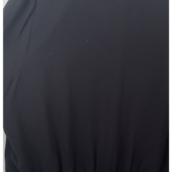 Alfani Smocked Peplum Top Black LARGE Buttons Long‎ Sleeve Office Dressy *READ - Picture 9 of 9